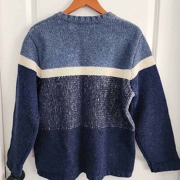 Lands' End Chunky Knit Wool Sweater Womens Size 10-12 M Thick Crewneck Oversize - Picture 3 of 7